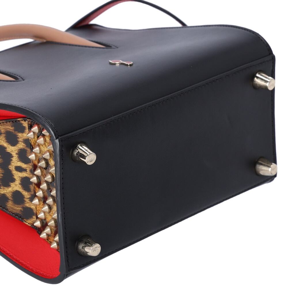 Christian Louboutin Paloma Small Handbag Black Beige Multi Leopard Leather - Picture 7 of 8